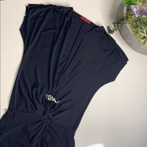 LVL X Sexy black plunging neckline fitted shirt medium